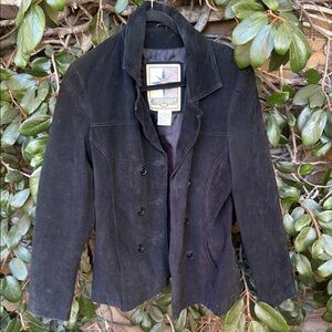 Vintage Black Suede Jacket size small by middlebrook park